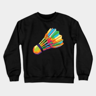 Colorful Shuttlecock (Badminton) in vector wpap pop art design Crewneck Sweatshirt